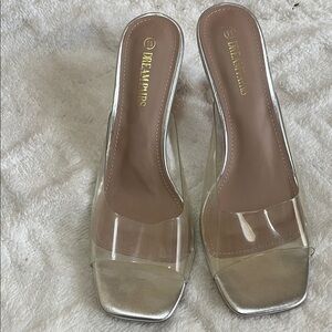 Dream Pairs Silver Clear Heels